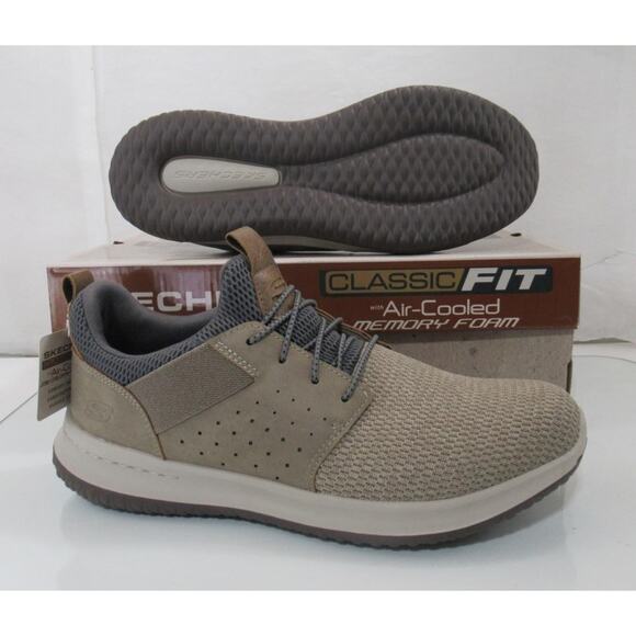 Men\'s Skechers Classic Fit Delson Camben Slip On Shoes Sneakers Taupe Size 11 main image 5
